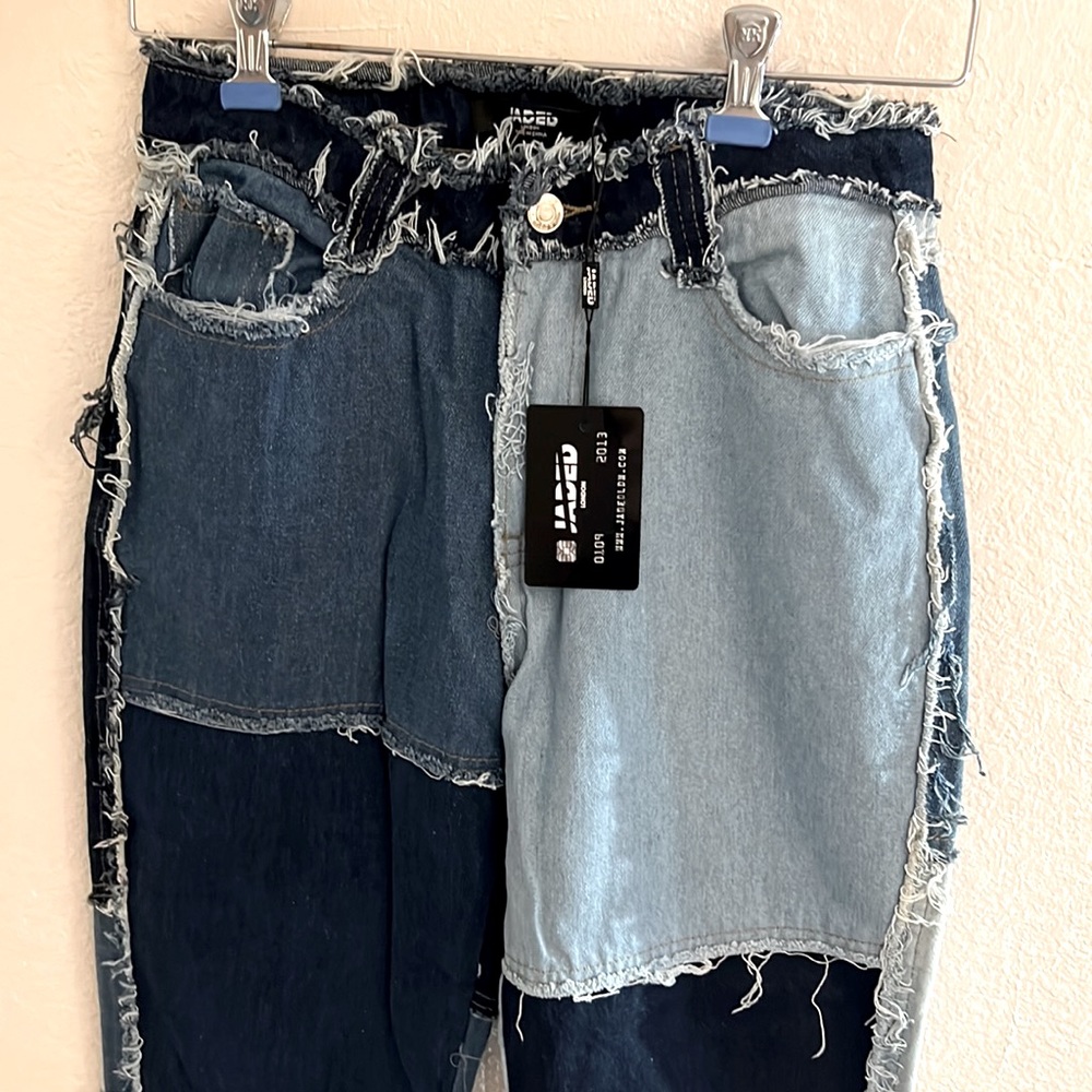 Jaded London Patchwork Denim Boyfriend Jeans